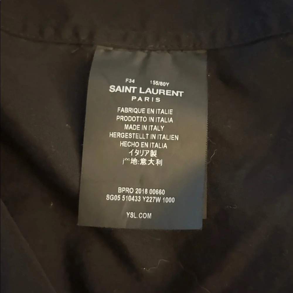 Saint Laurent Classic Slim Fit Black Button-Up Shirt from Saks NY. Made in Italy